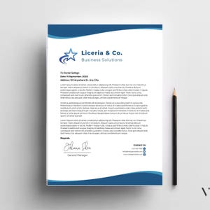 Letterhead Template | Modern and Professional Letterhead | Microsoft Word | Small Business Marketing & Branding | Customizable and Printable