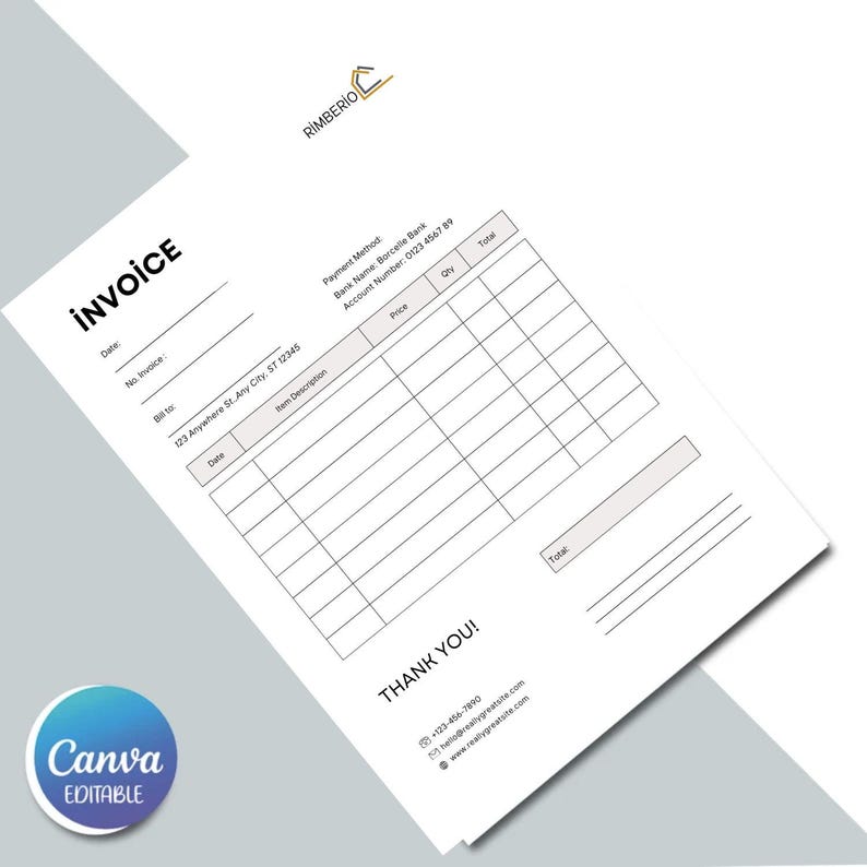 Invoice Template | Modern and Professional Invoice | Microsoft WORD and ...