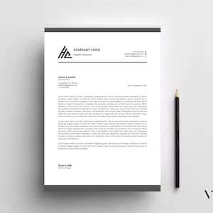 Plantilla de membrete / Membrete moderno y profesional / Microsoft Word / Marketing y marca para pequeñas empresas / Personalizable e imprimible
