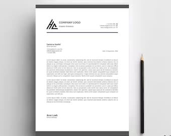 Plantilla de membrete / Membrete moderno y profesional / Microsoft Word / Marketing y marca para pequeñas empresas / Personalizable e imprimible