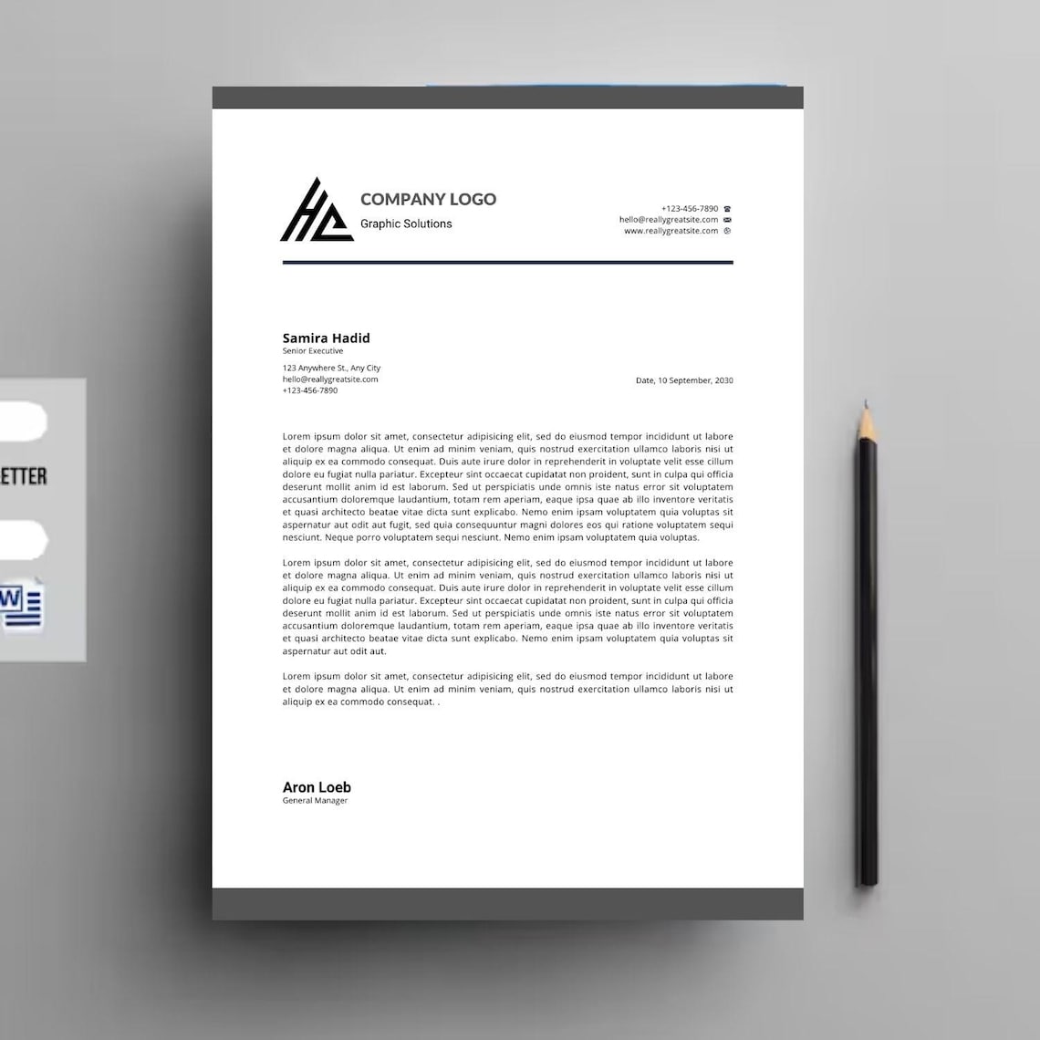Letterhead Template | Modern and Professional Letterhead | Microsoft ...