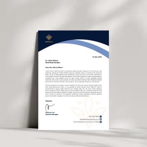 Plantilla de membrete comercial editable en Canva, plantilla de membrete de empresa personalizada para Word, descarga digital, membrete profesional moderno