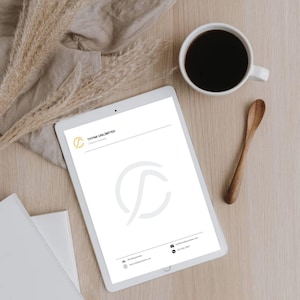 Plantilla de membrete comercial editable en Canva, plantilla de membrete de empresa personalizada para Word, descarga digital, membrete profesional moderno
