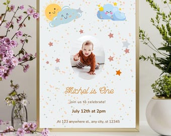 Boho Birthday Invitation, Editable E-Card Template (Digital Download)