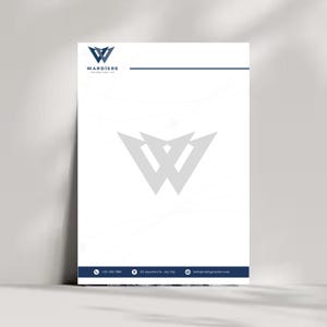 Modelo de papel timbrado | Papel timbrado moderno e profissional | Microsoft Word | Marketing e branding para pequenas empresas | Personalizável e imprimível