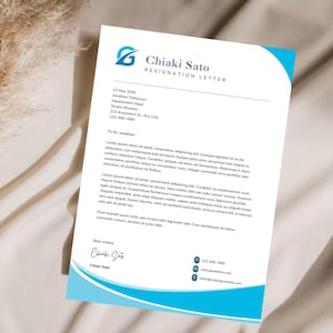 Plantilla de membrete comercial editable en Canva, plantilla de membrete de empresa personalizada para Word, descarga digital, membrete profesional moderno