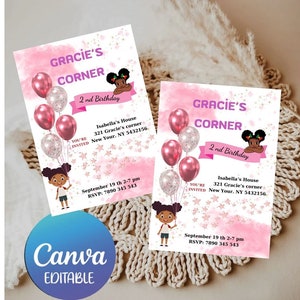 birthday invitation | DIGITAL Editable Printable Invite | Instant Download | canva