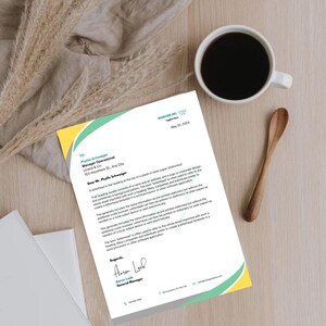 Plantilla de membrete comercial editable en Canva, plantilla de membrete de empresa personalizada para Word, descarga digital, membrete profesional moderno