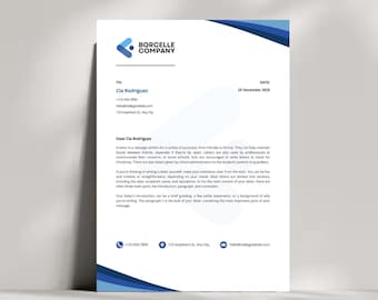 Business Briefkopf Vorlage Canva Bearbeitbar, Benutzerdefinierte Firmen Briefkopf Vorlage für Word Digital Download, Professioneller Briefkopf Modern