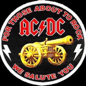 AC/DC För De Som Håller På Att Rocka Vävd Patch