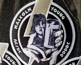 AC/DC ACDC Lightning Bolt Embroidered Sew-on Patch Australian Rock ...