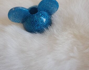 RTS BLUE/AQUA Straw topper mouse ears inspired glitter, stocking stuffer