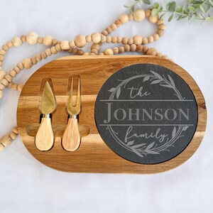 Charcuterie Board Set Custom Serving Tray Client Gift Personalized Kitchen Gift with Knife Fork Realtor Closing Gift Wine Cheese Board Set