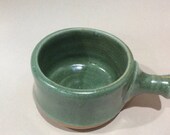 apothecary shaving mug -green - shaving bowl-  pottery- ceramic - handmade - in stock- A1
