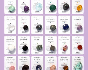 Cristales pulidos de primera calidad - Piedras pulidas naturales - Cristales para principiantes con tarjeta de identificación - Tu elección - Infusión de Reiki - Piedra preciosa curativa