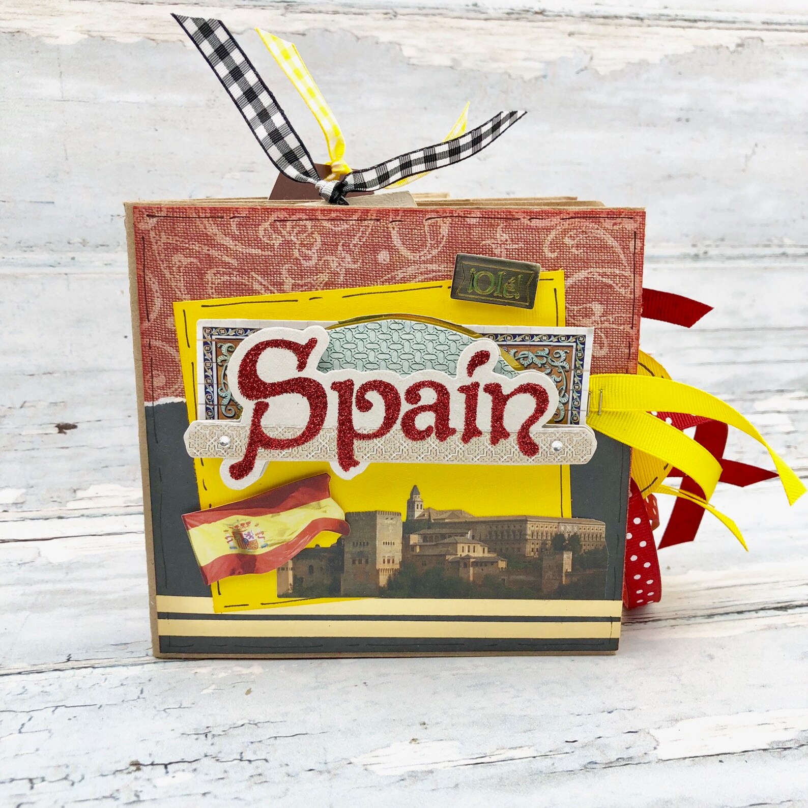 Spain Vacation Scrapbook Premade Paper Bag Photo Album Etsy