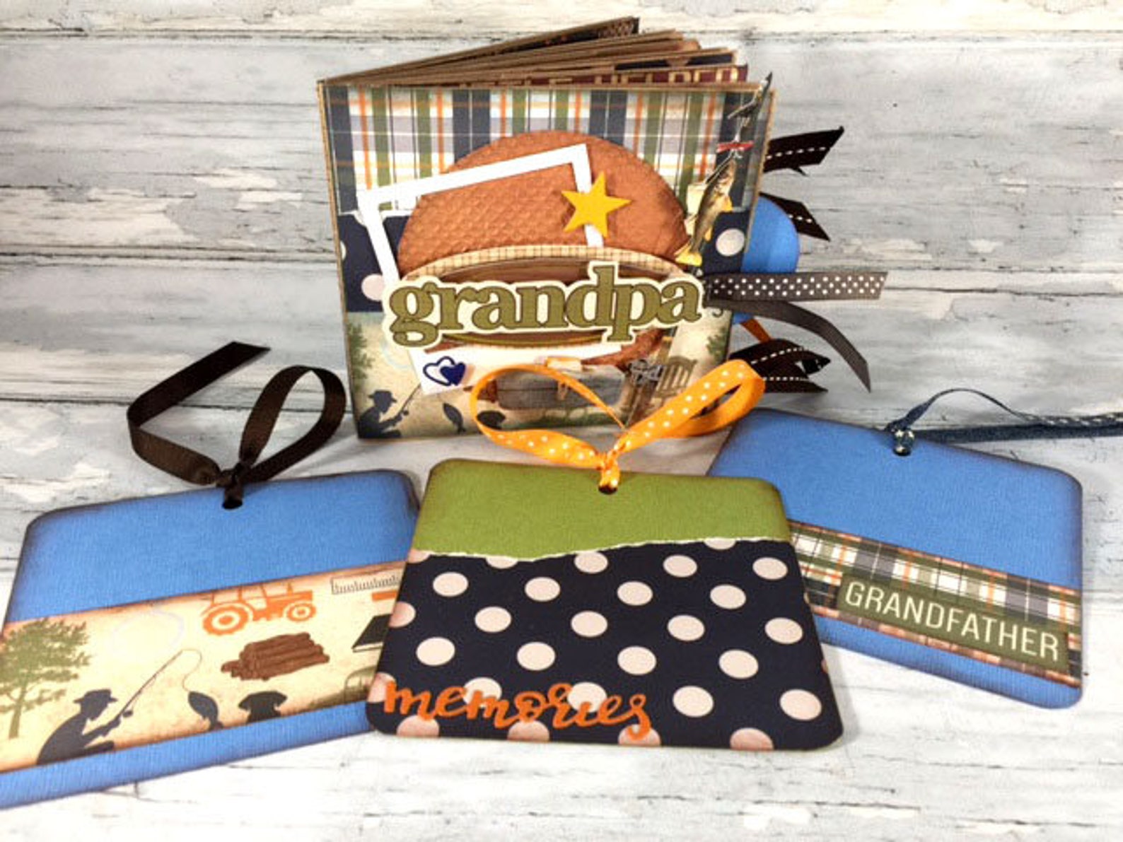 Grandpa Mini Scrapbook Grandfather Paper Bag Photo Album Etsy