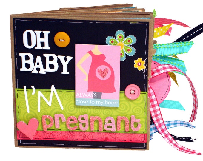 Oh Baby Pregnancy Scrapbook Paper Bag Album Etsy