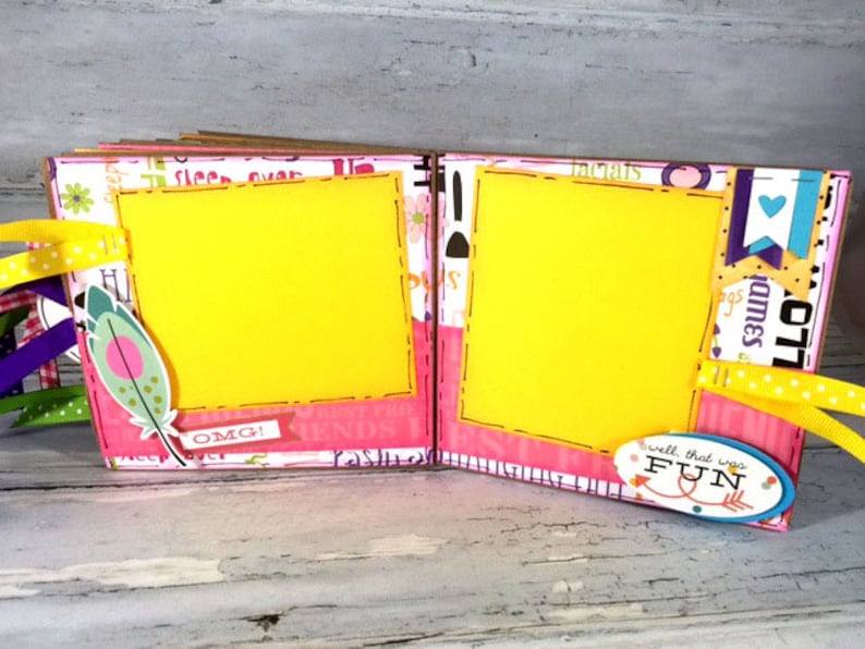 Best Friends Scrapbook Premade Paper Bag Mini Photo Album