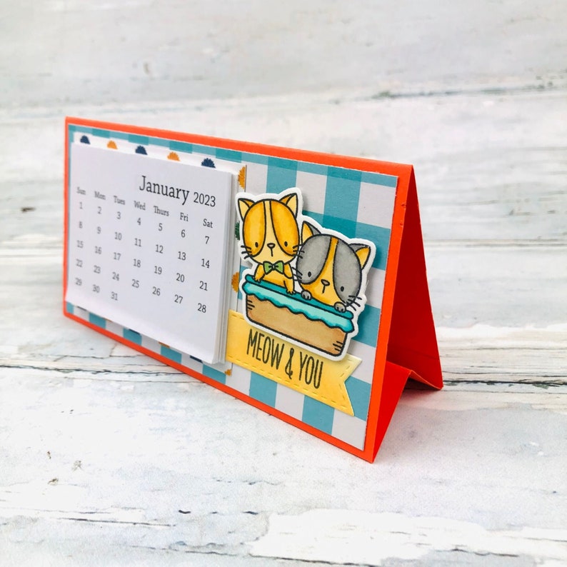2023 Mini Cat Standup Desk Calendar Kitten Calendar Small Etsy