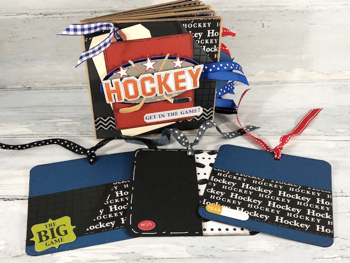 Hockey Mini Scrapbook Premade Sports Themed Photo Album Etsy
