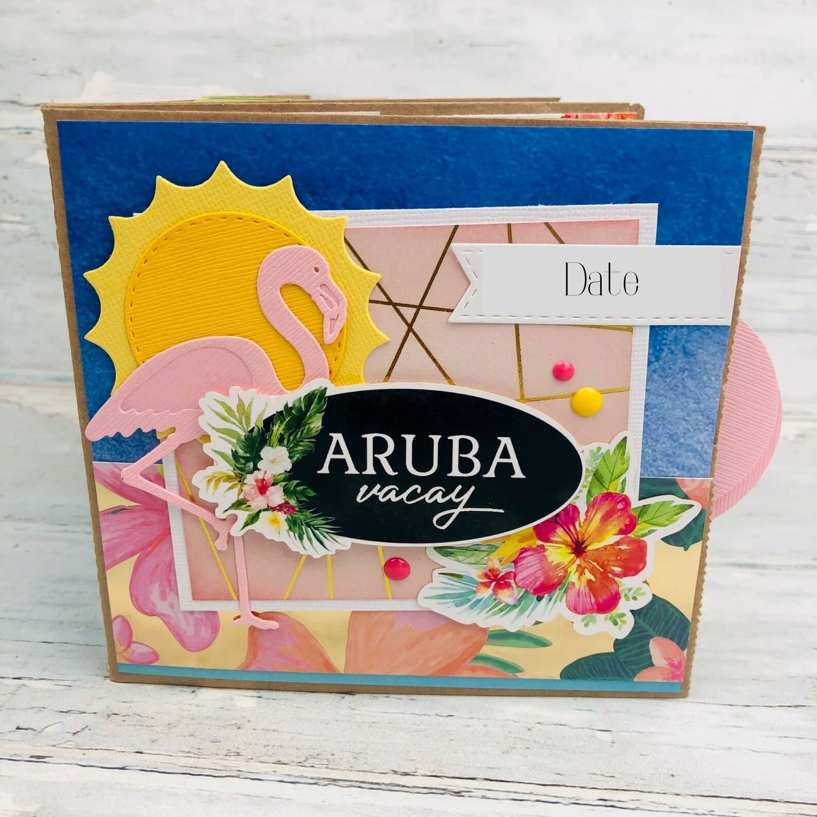 Aruba Mini Scrapbook Paper Bag Premade Photo Album Aruba Etsy