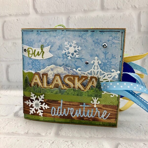 Alaska Mini Scrapbook - Premade 5" Paper Bag Photo Album