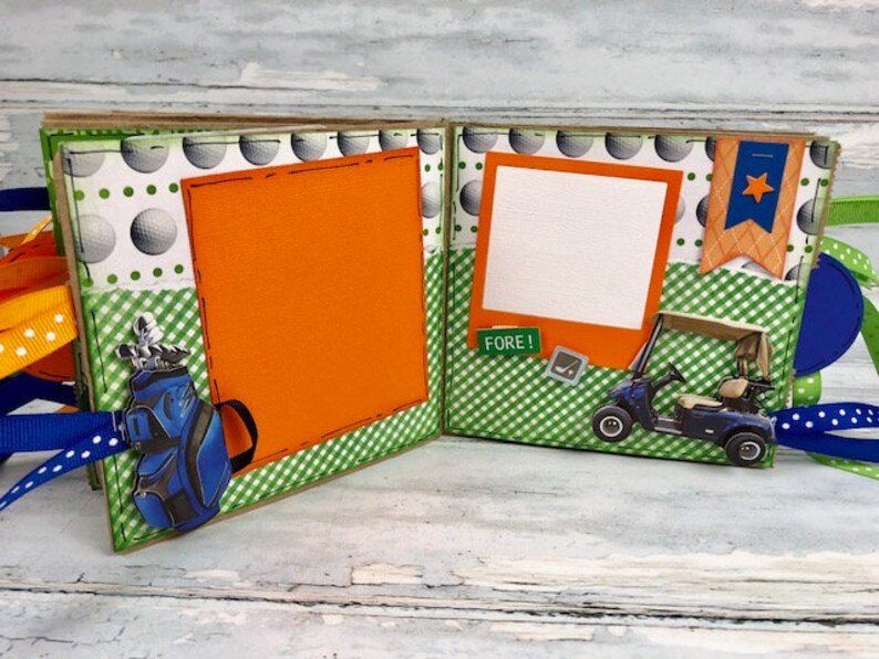 Golf Scrapbook Premade Golf Mini Photo Album Etsy