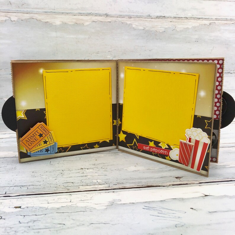 Movie Night Scrapbook Premade Mini Photo Album