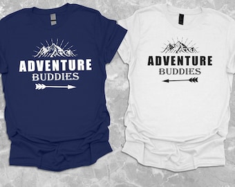 Adventure Buddies, Couples Travel Tee | Cotton Poly Blend | Unisex Sizing