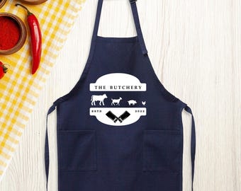 Personalized Butcher Apron, Custom Logo Design