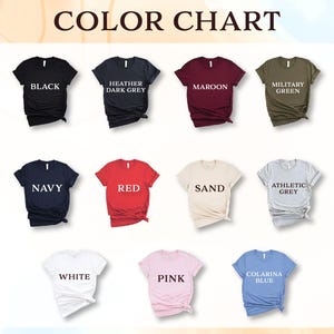 a group of t - shirts that say color chart