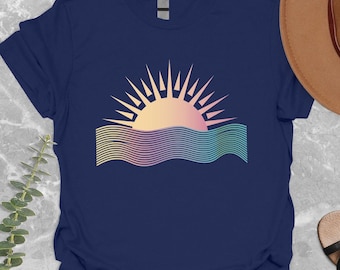 Retro Sunset Beach T-Shirt: Summer Vacation Vibes
