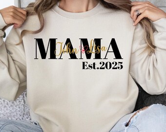 Personalized Mama Sweatshirt, Custom Mama Hoodie, Mama With Children Names Tee ,Personalized Mama Shirt, Mama With Children Names Tee