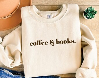Bookish Sweatshirt - Coffee & Books, Dark Academia | Cotton Polyester | Unisex Fit