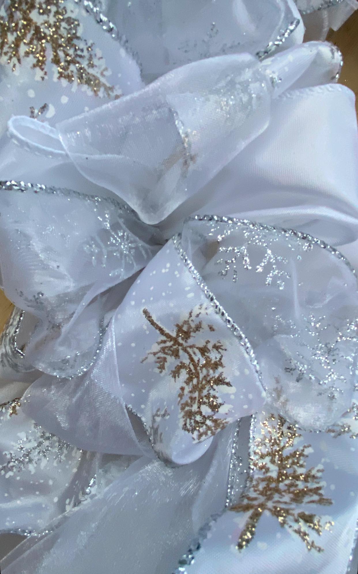 Winter Wonderland With Silver and Gold Sparkly Trees and Snowflakes ...