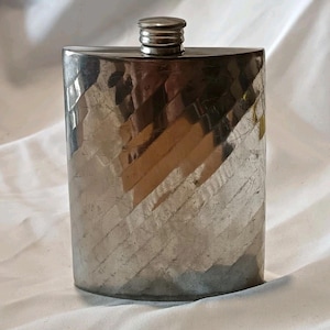 Old Sheffield Plate And Pewter Hip Flask-Full Set Of Markings