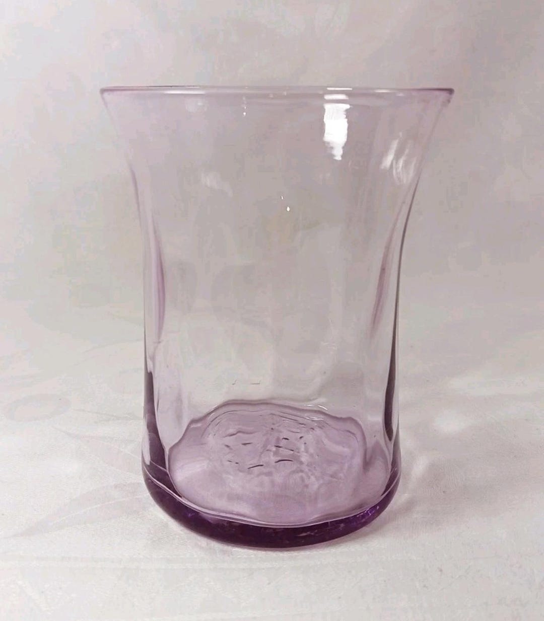 Amethyst Purple Art Glass Vase Candle Holder Hand Blown Flared Rim 13cm ...