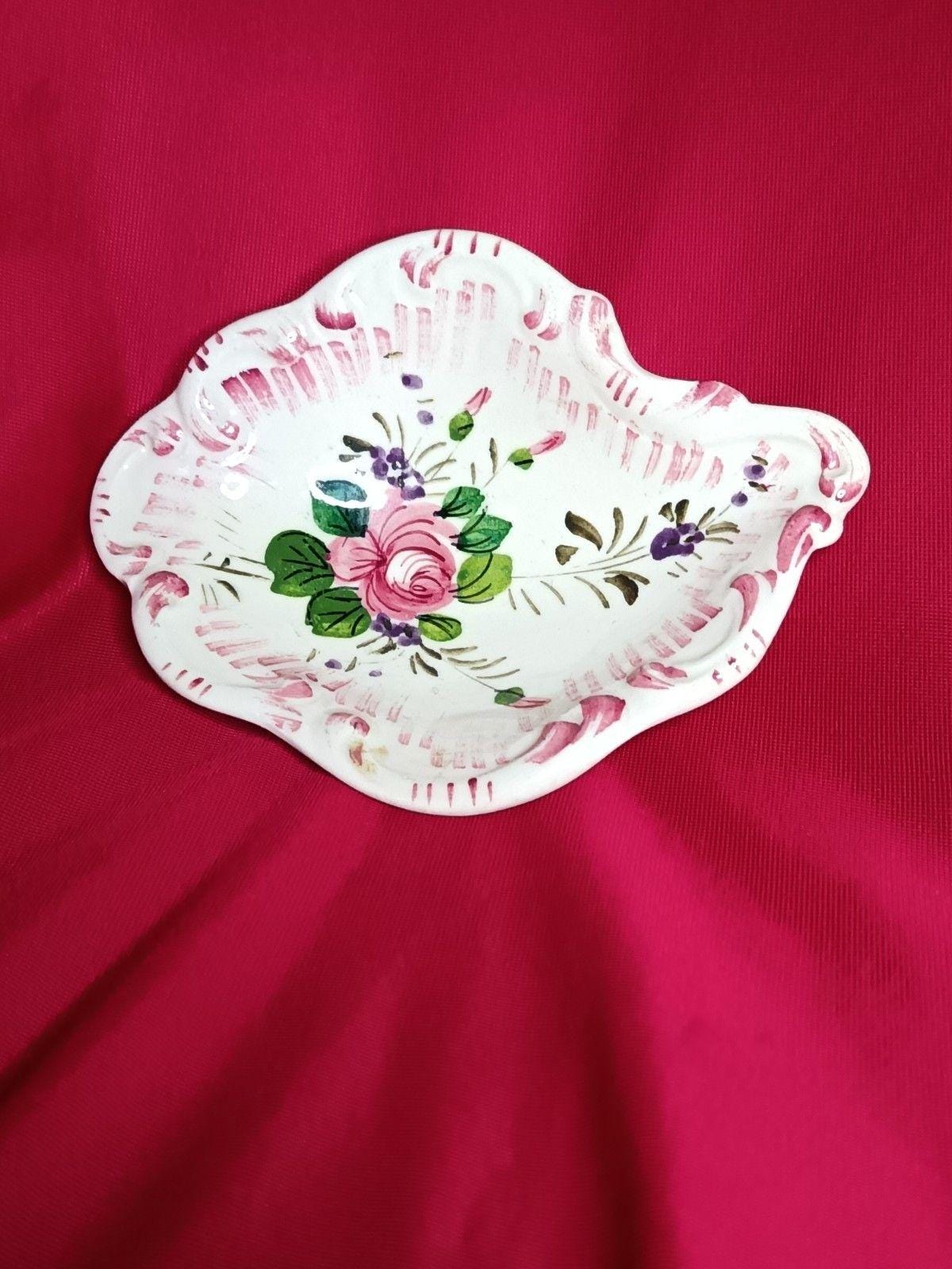 Small Hand Painted Decorative Trinket Dish  Made in Italy 12cm