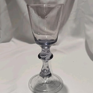 18th century Georgian Baluster Wine Glass With Hemmed Bell Foot And Air Tear