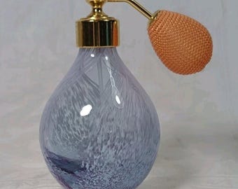 Studio Art Glass Perfume Atomiser Lilac Blue Mottled Caithness Style