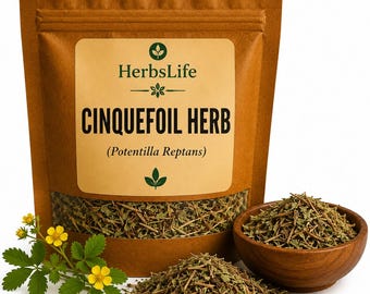 CINQUEFOIL HERB | Wildcrafted Bulgarian Potentilla Reptans Dried Cut | Herbal Tea, Ritual, Apothecary & Craft