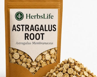 RAÍZ DE ASTRÁGALO / Astragalus Membranaceus Seco Cortado / Infusión, Tintura, Botica y Productos Botánicos Artesanales