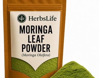 POLVO DE HOJAS DE MORINGA / Moringa Oleifera / Ingrediente para cocinar, hornear y alimentos a granel