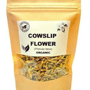 Organic cowslip flower | primula veris | cowslip flower tea | dried flowers | herbal tea | organic herb | organic flower | herba | tea