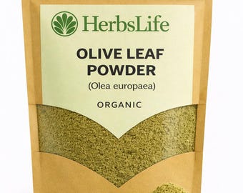 POLVO DE HOJA DE OLIVO ORGÁNICO / Olea Europaea / Hierba culinaria gourmet, ingrediente artesanal natural y muestra botánica