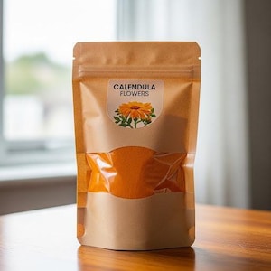 Organic calendula flower powder | calendula officinalis | calendula tea | herbal tea | dried flower | organic herbs | herba | flower tea