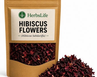 HIBISCUS FLOWERS | Dried Sabdariffa Whole Flowers | Herbal Tea, Culinary Use, Apothecary & Botanical