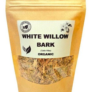 Biologische WITTE WILGENBARK | salix alba | witte wilgenbastthee | kruidenthee | gedroogde schors | biologische kruiden | biologische schors | kruiden | thee: