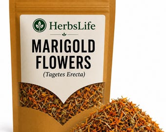 マリーゴールドの花｜乾燥タゲテス・エレクタ天然花びら｜ハーブティー、料理、工芸、バルク植物